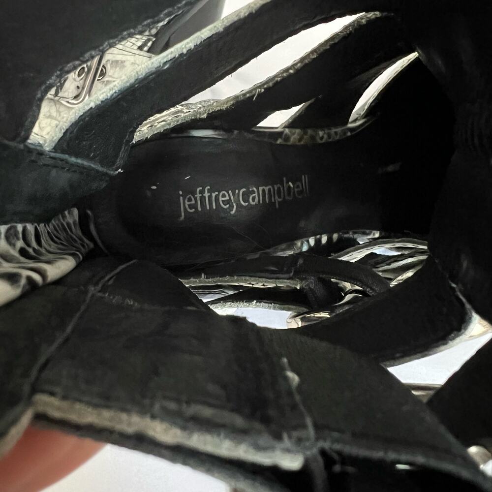 Jeffrey Campbell Caceres Buckle Snake Embossed Ankle Boots Size 6.5 - Picture 8 of 15